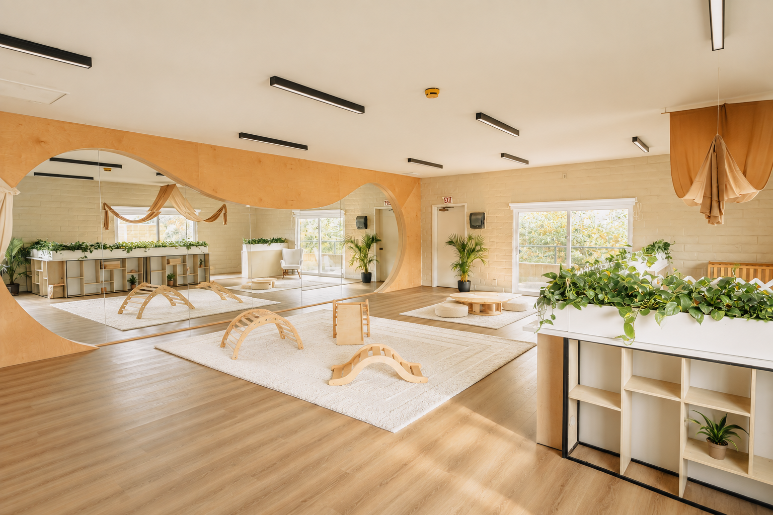 Sunlit Mirrored Studio | Dance, Yoga & Rehearsals